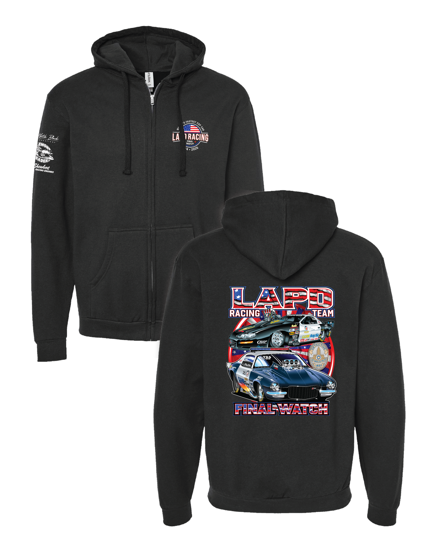 Tony Foti - FINAL WATCH LAPD Racing- BLACK ZIP HOODY