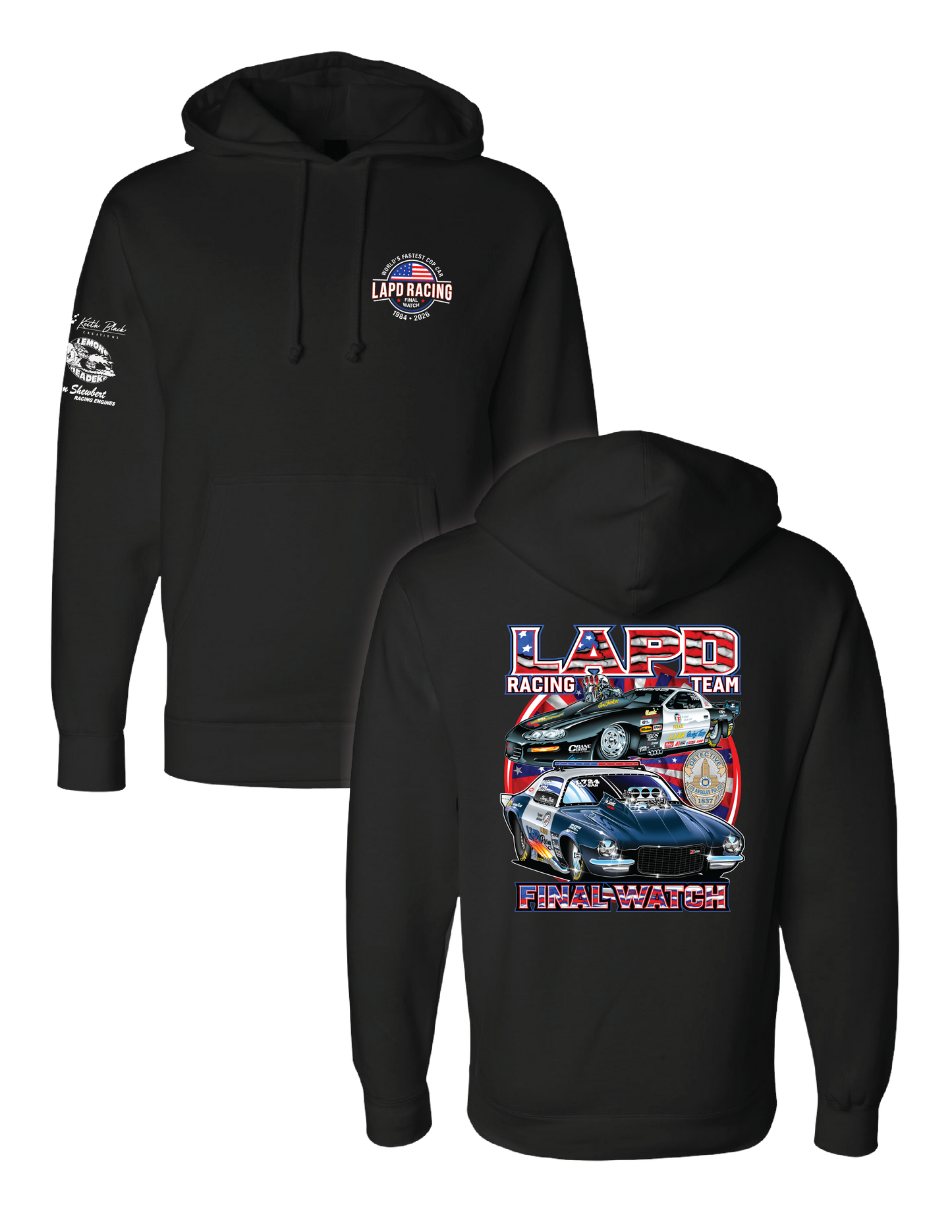 Tony Foti - FINAL WATCH LAPD Racing- BLACK PULLOVER HOODY