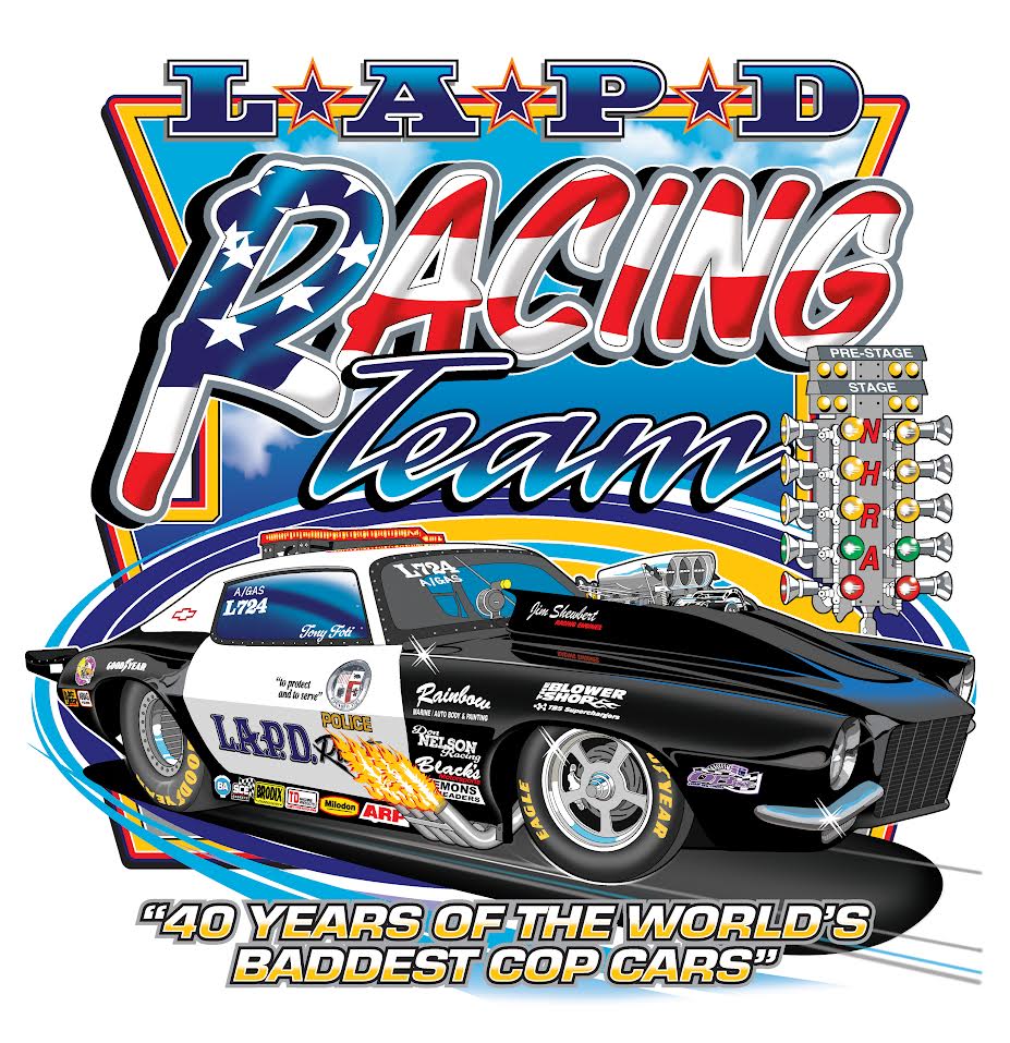Tony Foti - Lemons Headers/L.A.P.D Racing- Race Car BLACK Long Sleeve TSHIRT